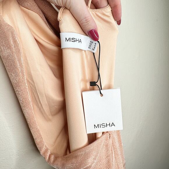 NWT MISHA REVOLVE Celestine Pink Champagne Convertible Formal Gown Maxi Dress 4 - Picture 7 of 15